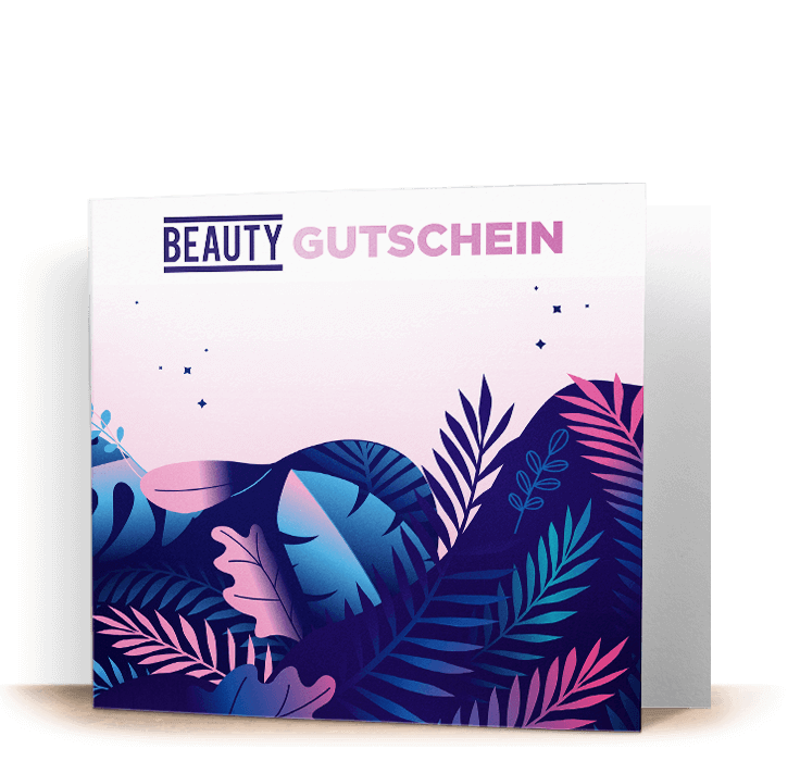 Die Beauty-Gutscheinkarte ist freigestellt. (Slider)